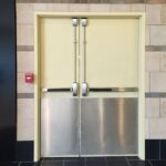 pair of doors with exit devices